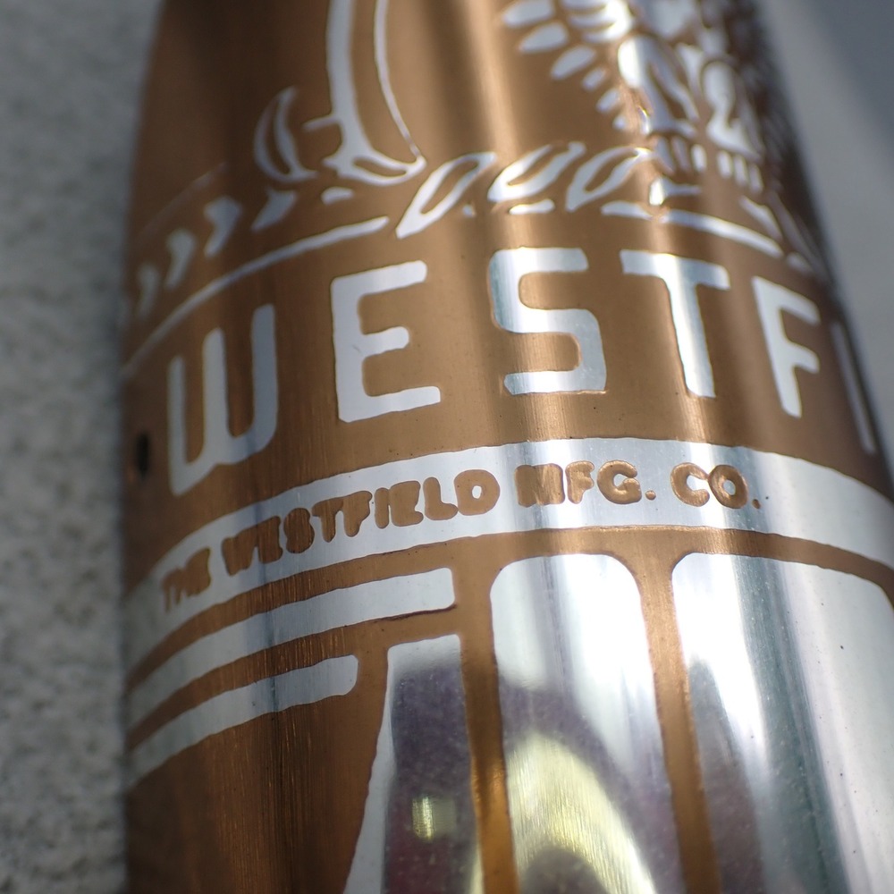 READ VTG Westfield Mfg Co Bicycle Head Badge Eagle Logo Bonze Silver Made in USA - Picture 11 of 12